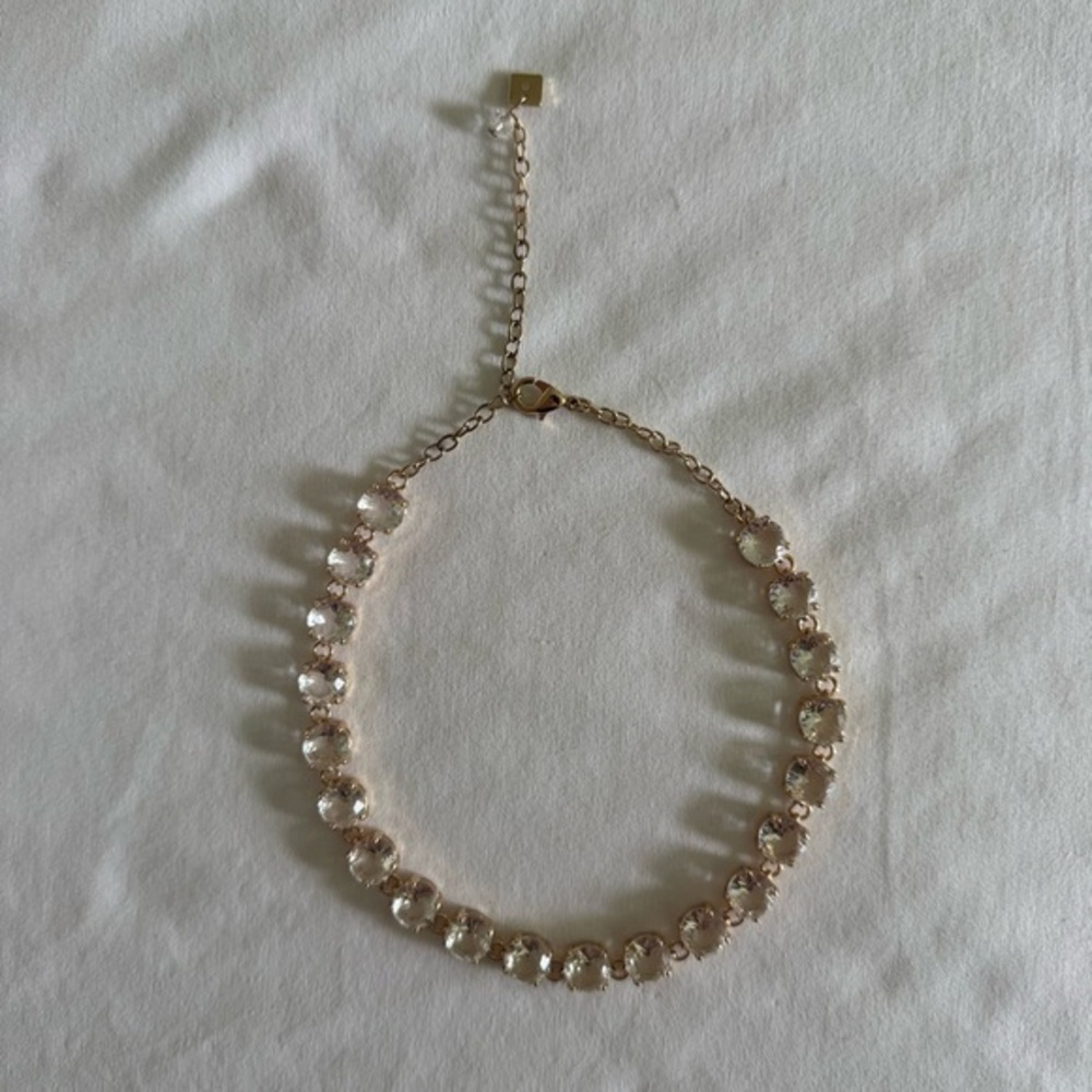 Rachel Parcell Crystal Statement Necklace Gold Adjustable